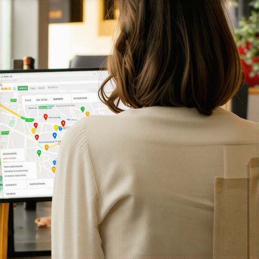Business owner reviewing Google Maps SEO tactics for local visibility.
