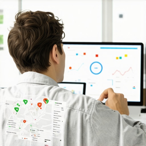 SEO expert reviewing Google Maps ranking analytics.