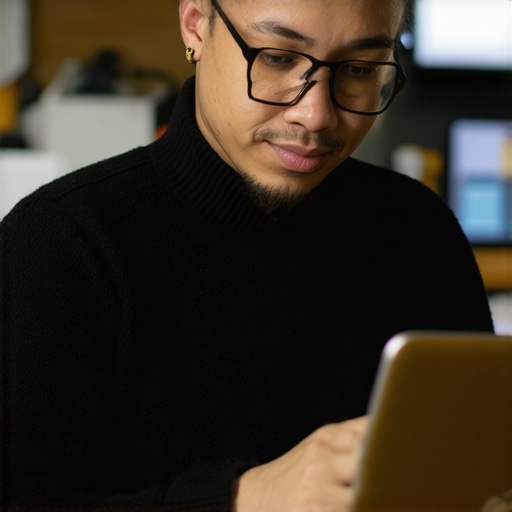 Business owner updating Google My Business profile on a laptop