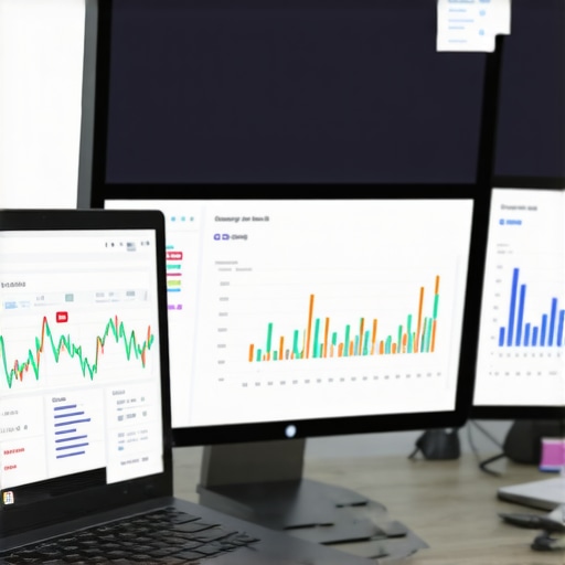 A workspace with SEO analytics tools and charts tracking local Google Maps rankings.
