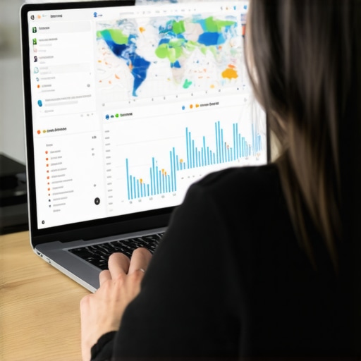 Person analyzing local SEO analytics on a laptop for Google Maps ranking