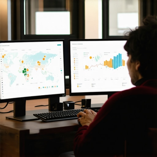 Expert reviewing local SEO analytics and Google Maps ranking data