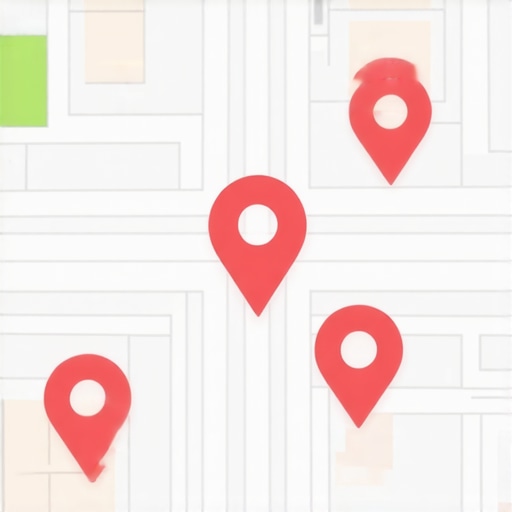A map highlighting a local business with SEO elements around