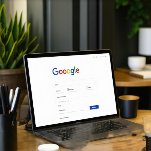 Business owner editing Google My Business listing on a laptop