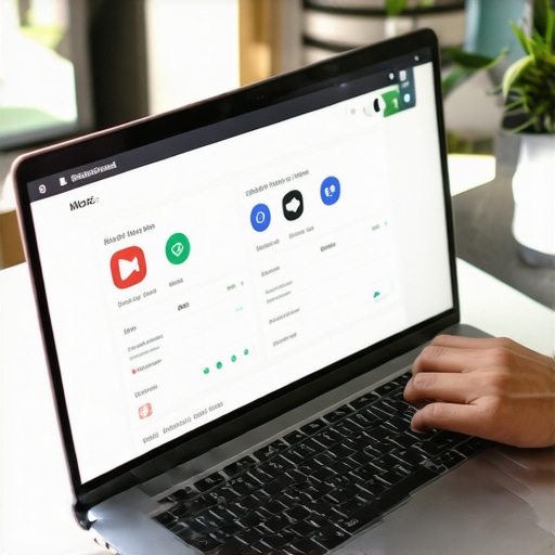 Individual monitoring local map rankings on a laptop using SEO tools