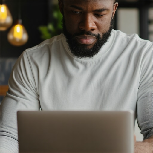 Business owner replying to reviews on laptop to improve local map ranking.