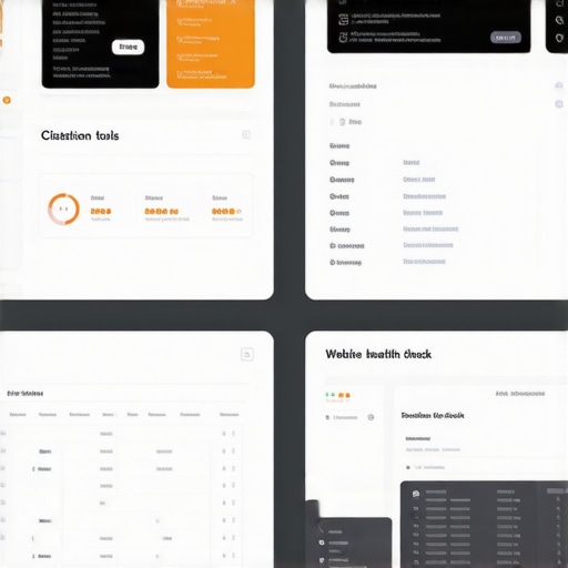 A workspace setup with screens showing local SEO tools and metrics for maintenance.