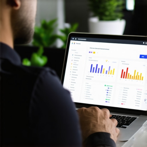 Person analyzing local map rankings and reviews on a laptop