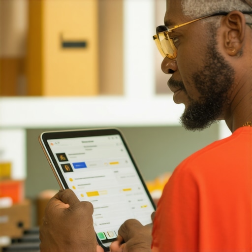 Business owner replying to customer reviews on a tablet