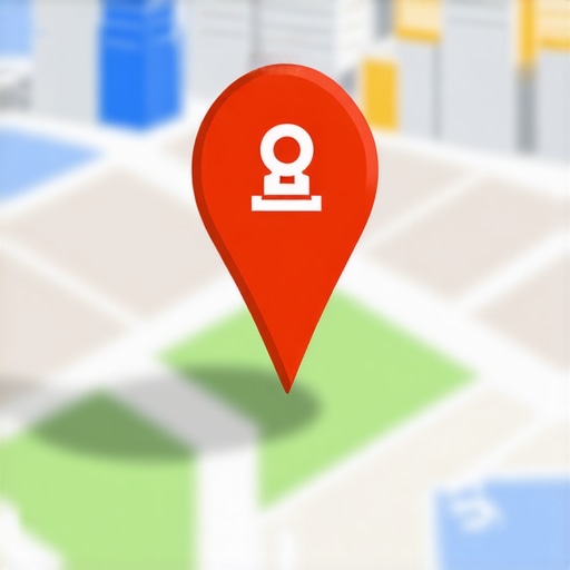 Map pin close to landmark illustrating local proximity optimization