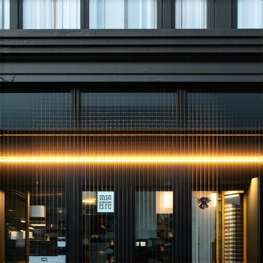 Illustration of a storefront with digital signals showcasing local SEO tactics.