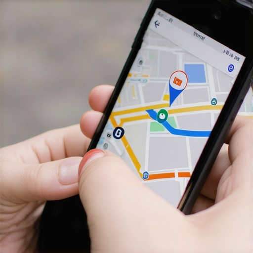 Person dragging a pin marker on Google Maps to correct store location.
